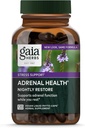 Gaia Herbs Adrenal Health Nightly Restore - Herbal Supplement with Ashwagandha, Magnolia Bark, Cordyceps, Lemon Balm & More* - 120 Vegan Liquid Phyto-Capsules (60 Servings)