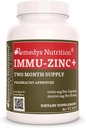 Remedy's Nutrition Immu-Zinc + | 1,000 mg, 60 Vegan Capsules Dietary Supplement | Two Month Supply | Also Contains Elderberry, Licorice & Oregano