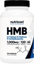 Nutricost HMB (Beta-Hydroxy Beta-Methylbutyrate) 1000mg (120 Capsules) - 500mg Per Capsule, 60 Servings - Gluten Free and Non-GMO