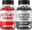 Keto ACV Gummies (60 Count) Advanced Weight Loss Formula and Activated Charcoal Gummies (60 Count) Healthy Detox & Cleanse Support - Formulated from Organic Coconut Shells - Non GMO, Vegan & USA Made