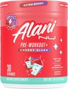 Alani Nu Pre Workout+ Powder Cherry Slush, Extra Boost, Sugar Free, 300mg Caffeine, L-Theanine, Beta-Alanine, Citrulline, 30 Servings