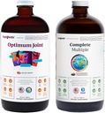 LIQUIDHEALTH Optimum Joint Glucosamine Chondroitin Supplement & Complete Multiple Daily Multivitamin Bundle for Men & Women - Immune Support, Bone Joint Health, Whole Foods - USA Made, Vegan, Non-GMO