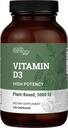 Vegan Vitamin D3 5000 iu Supplement - Pure, High Potency Supplements for Immune Health & Strong Bones Support - Vitamin D 5000 iu - 120 Capsules, 4-Month Supply