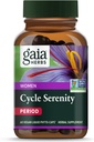 Gaia Herbs Cycle Serenity - Women's Hormonal Balance Supplement - Made with Fenugreek, Saffron, Turmeric & Hawthorn - Free from Gluten, Dairy & Soy - 60 Vegan Capsules (60 Servings)