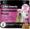 Multivitamin Puppy Treats - Essential Dog Supplements & Vitamins for Learning and Cognitive Development- Probiotics, Omega Fish Oil for Health, Heart & Immunity - Dog Health Supplies
