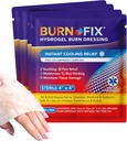 BurnFix® - 4 Pack-Burn Gel Dressing 4 x 4" Burn Care Cream First Aid Treatment. Immediate Pain Relief Hydrogel Burn Dressing for 1st, 2nd Degree Burns, Razor & Sunburns for Home, Work, Fire, EMS