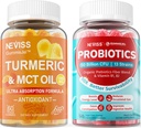Turmeric Gummies 1000mg + Sugar Free Probiotics Gummies