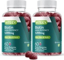 VITEEY Biotin Gummies for Hair Skin and Nails - Biotin for Hair Growth Gummies - 5000 mcg - Vegan, Gluten-Free, Non-GMO – 120 Count