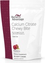 Bariatric Advantage Calcium Citrate Chewy Bites 500 mg with Vitamin D3 - Chewable Supplement for Bariatric Surgery Patients - Sugar-Free Calcium Chews - Raspberry - 90 Count