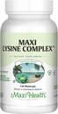 Maxi Health Lysine Complex with Probiotics - L-Lysine 1000mg for Protein Synthesis Canker Sores, and Skin – 60 Capsules