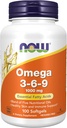 NOW Foods Supplements, Omega 3-6-9 1000 mg with a blend of Flax Seed, Evening Primrose, Canola, Black Currant and Pumpkin Seed Oils, 100 Softgels