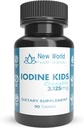 New World Health Brands Kids Chewable Iodine Tablets - 3.125mg | 90 Tablets | Thyroid Health, Metabolic Function, Easy to Swallow