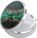 Nipichsha Pill Box, Small Pill Case for Purse & Pocket, Cute Travel Medicine Organizer, Portable Medicine Container Holder to Hold Vitamins, Medication, Fish Oil & Supplements, Teal Marble