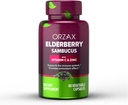 ORZAX Elderberry Capsules - Immune Support Supplement with Elderberry Vitamin C and Zinc - Antioxidants Supplement for Women and Men (60 Vegetable Capsules)