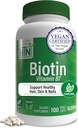 Health Thru Nutrition Biotin 10,000mcg Vegan 100 Capsules | Vitamin B7 | Hair, Skin, Nail Support & Keratin Production | Non-GMO, Soy-Free, Gluten-Free, Hypoallergenic
