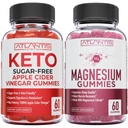 Magnesium 60 Gummies + Sugar Free Keto Apple Cider Vinegar 60 Gummies