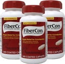 FiberCon Fiber Therapy for Regularity, 140 Caplets (Pack of 3)