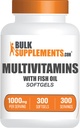 BulkSupplements.com Multivitamin Softgels - Daily Multivitamin Supplement, Multimineral for Men and Women with Fish Oil - Gluten Free, 1 Softgel per Serving (1000mg), 300 Count (Pack of 1)