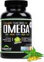 Flax Seed Oil - Omega 3 Super Blend with DPA, EPA, DHA, ALA and GLA with Fish, Borage and Organic Flax Seed Oil - Over 2,400 Milligram Strength - Gluten Free - Made in The USA - 60 SoftGels