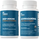 Dr. Tobias Deep Immune Probiotics & Prebiotics and Ashwagandha Capsules, Supports Digestion, Energy & Immune Health, Non-GMO