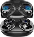 Wireless Earbuds Sport, New Bluetooth 5.4 Headphones with Earhooks, 50H Stereo Deep Bass Over Ear Buds with 4 ENC Noise Canceling Mics, IP7 Waterproof Earphones for Running Workout Gym -Black