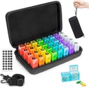 Monthly Pill Organizer 2 Times a Day with Weekly Pill Bag, 30 Day Pill Box Organizer with 32 Daily Compartments, One Month Pill Box Holder with Hard Travel Case 31 Days Medication Management