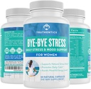 TRUTHENTICS Stress Relief Supplement for Women – Natural Calm, Energy and Mood Support with Ashwagandha, GABA, Lemon Balm, L-Theanine, Rhodiola, Vitamin B - Vegan - 60 Capsules