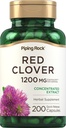 Piping Rock Red Clover 1200mg | 200 Capsules | Herbal Supplement | Blossom Extract | Non-GMO, Gluten Free