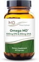 MD Prescriptives Omega MD Supplement - 500 EPA & 250 DHA Omega 3 Fish Oil - Supports Brain Health & Joints* - No Fishy Smell - 60 Softgels