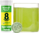 8Greens Supergreens Tablets | Super Greens Powder Superfood Tablet, Metabolism Immunity & Focus, Daily Greens Effervescent Tablets, Organic: Aloe Vera, Spirulina, Chlorella, Lemon Lime, 10 Servings