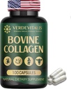 Bovine Collagen Capsules for Men and Women– Type I & III for Hair, Skin, Nails, Joints – Non-GMO, Made in USA – 100 Capsules