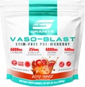 Granite Nutrition Vaso Blast Stim-Free Pre Workout - Non-Stim Nitric Oxide Support for Pump, Physique, and Muscle Capacity - Blood Orange (290g)