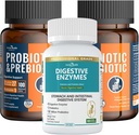 Total Family Digestive & Gut Health Support：100 Billion Probiotics + Digestive Enzyme Probiotics Combo