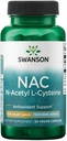 Swanson Amino Acid Ajipure N-Acetyl-L-Cysteine Pharmacecal Grade 600 Milligrams 60 Veg Capsules