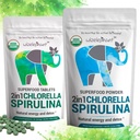 Chlorella Spirulina Powder Organic + Spirulina Chlorella Tablets | Organic| Rich in Chlorophyll | Greens Superfood Powder & Tablets Bundle