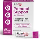 SiderAL Prenatal Vitamins for Women | Clinically Proven Iron Supplement for Women with Folic Acid, Vitamin C, D, B6, & B12 | Trusted Multivitamin for Pregnancy & Energy Support | 30 Powder Sticks