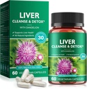 Liver Cleanse Detox & Repair - Health Liver Support Herbal Supplement with Milk Thistle, Burdock, Turmeric Curcumin, Dandelion,and More - 60 Vegan Liquid Phyto-Caps