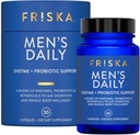 FRISKA Men’s Daily Digestive Enzyme and Probiotics Supplement, Natural Support for Male Digestive Health, Bloating, Gas, Indigestion Relief, Supports Gut Health, Lactase and B-Vitamins, 30 Capsules