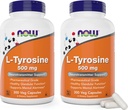 NOW Foods L-Tyrosine 500mg, 300 Capsules (Pack of 2) - Non GMO Supplement - 500 mg Caps - Free Form Ltyrosine