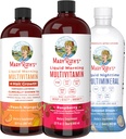 MaryRuth's Liquid Morning Multivitamins: +Hair Growth (Peach Mango), Daily Wellness (Raspberry), and Nighttime Multimineral (Coconut) | Vegan Vitamins for Beauty, Energy, & Bedtime | Non-GMO