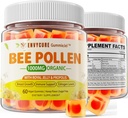 Bee Pollen Organic 1000mg Gummies, w/Propolis, Royal Jelly, Sugar Free Bee Pollen Supplement Rich in Vitamin B, Antioxidants, Amino Acids (1 Pack)