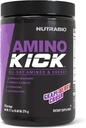NutraBio Amino Kick – BCAA Powder with Natural Caffeine – Amino Acids Supplement for Energy, Hydration & Recovery – BCAAs, Electrolytes & Amino Acids – Grape Berry Crush, 30 Servings