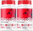 (2 Pack) GlucoBio Capsules - Official Gluco Bio Support Pills, Advanced Formula for Overall Balance, GlucoBio Pills, GlucoBio Supplement, Glucovio Reviews, 60 Capsules for 2 Months
