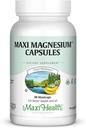 Maxi Health Magnesium Capsules - Energy Production - Muscle & Nerve Health - Bone Support - Magnesium Supplement from Magnesium Oxide, Magnesium Glycinate Chelate and Magnesium Citrate - 90 Count by Maxi Health