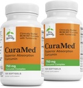 Terry Naturally CuraMed 750 mg - Antioxidant Supplement for Brain & Heart Health - Supplement with High-Potency Curcumin Complex - Kidney, Liver & Immune Health Support - 120 Softgels (Pack of 2)