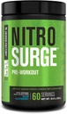 Jacked Factory NITROSURGE Pre Workout Supplement - Energy Booster, Instant Strength Gains, Clear Focus, & Intense Pumps - NO Booster & Powerful Preworkout Energy Powder - 60 Servings, Blue Raspberry