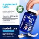 Magnesium Glycinate 200mg - USA Made Magnesium Supplement for Sleep, Heart, Bones, Metabolism Support - High Absorption Magnesium Bisglycinate Capsules - 240 Vegan Chelated Capsules