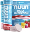 Nuun Daily Electrolyte Tablets with Magnesium, Calcium, Potassium, Chloride & Sodium, Gluten Free, Sugar Free, & Vegan, Mixed Berry Flavor, 4 Pack (40 Servings Total)