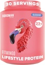 BIRDMAN Fitmingo Vegan Protein Powder with Inositol, Collagen Boosters, Hyaluronic Acid and Vitamins | Low Carb, Dairy Free, Lactose Free, Low Calorie, 23g Plant Based Blueberry Protein Powder