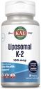KAL Liposomal Vitamin K2 Supplement with MK7 100 mcg - High Absorption, Liposomal Technology - Advanced Bone Support - Vegan, Gluten Free, Made Without Soy, 30 Servings, 30 VegCaps